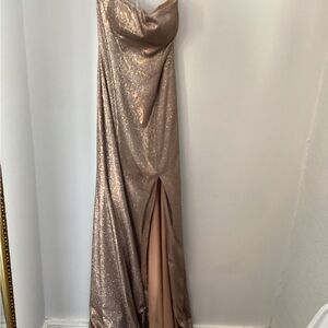 Sherri Hill gold straples sparkle dress